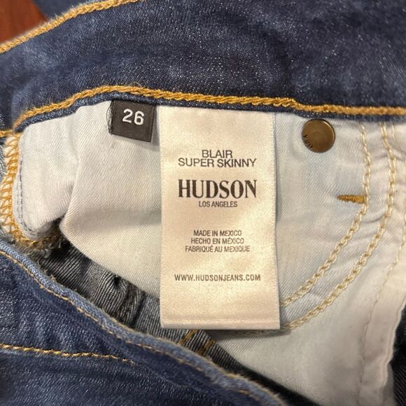 Hudson Mid Rise Dark Wash Blair Skinny Jeans Women’s 26 - Picture 6 of 7